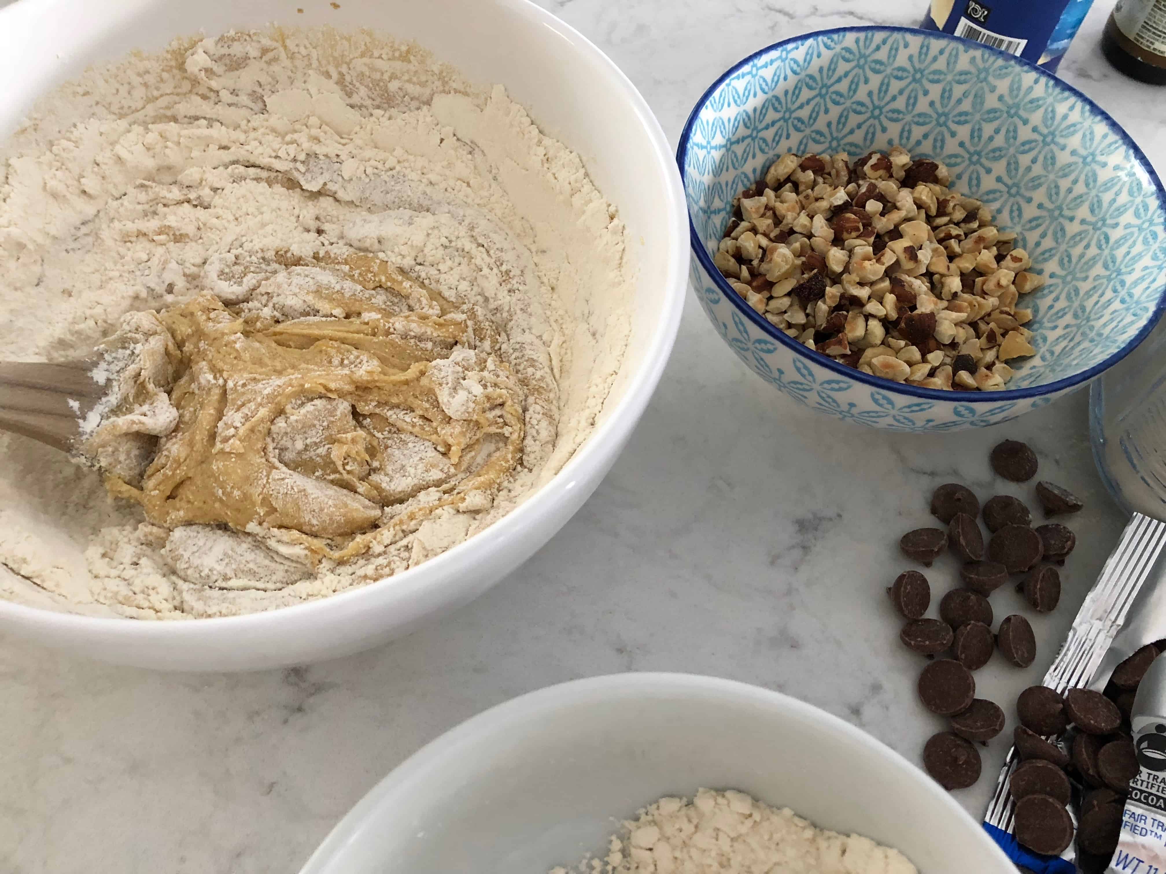 bowls of ingredients on a a table