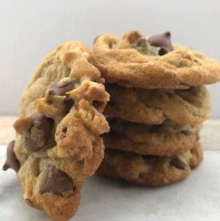 stack of yummy Toasted Hazelnut Milk Chocolate Chip Cookies