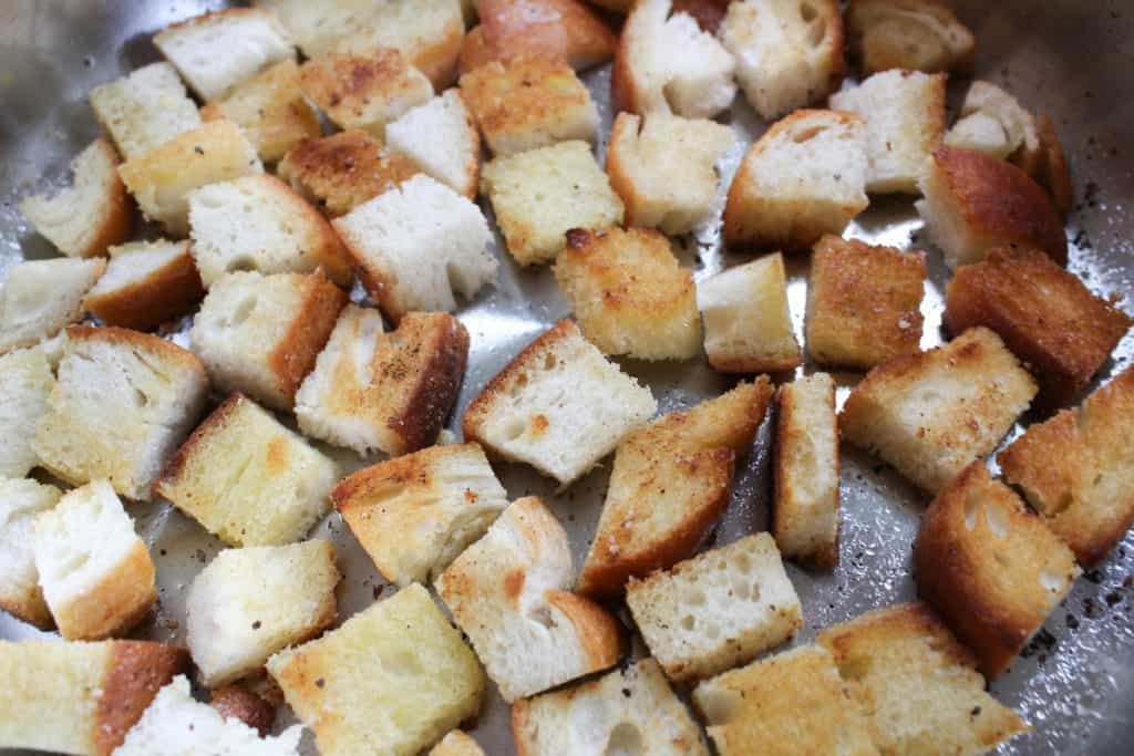 fried bread for summer panzanella
