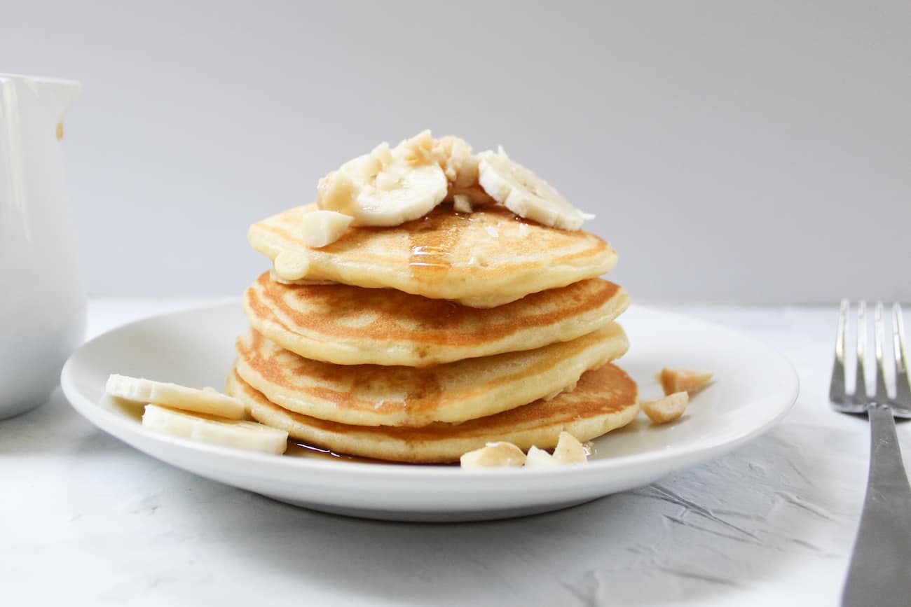 Banana Macadamia Nut Pancakes