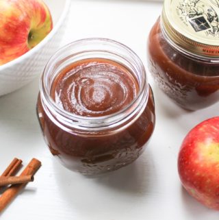 slow cooker maple apple butter with apples