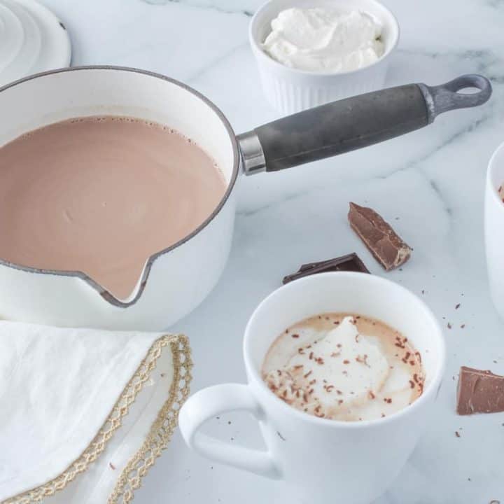 hot chocolate on marble