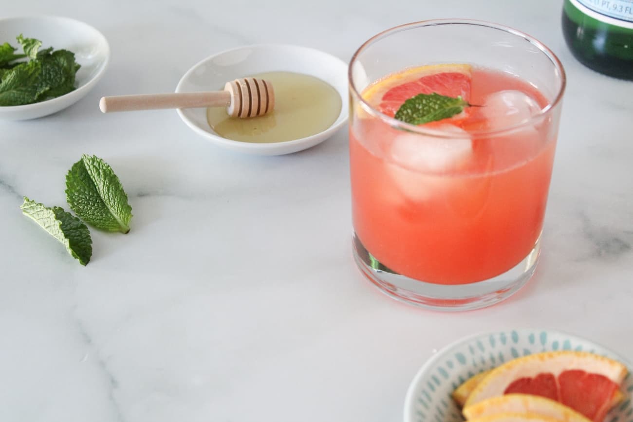 grapefruit cocktail in a glass