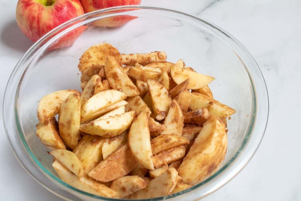 prepared apples for apple crisp