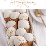 chocolate dipped ginger madeleines with text overlay