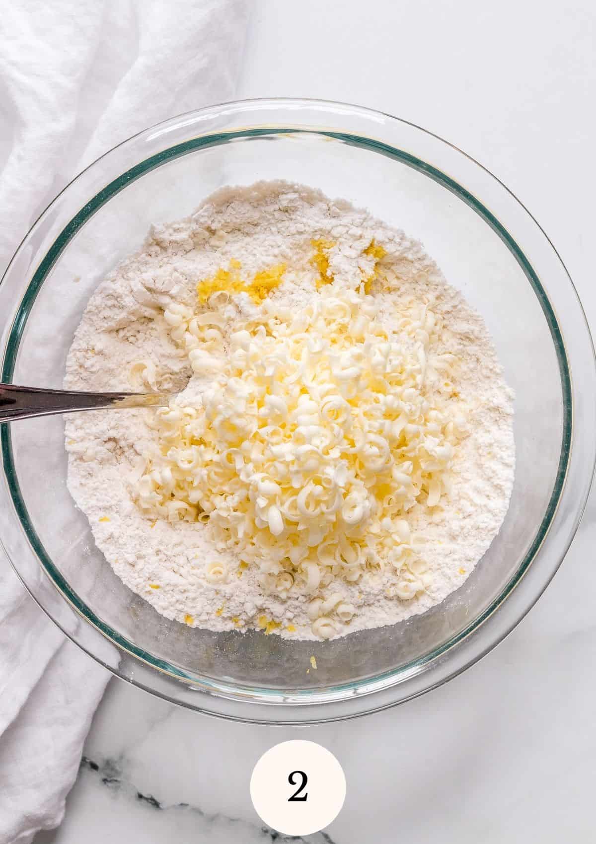 butter added to dry ingredients scones
