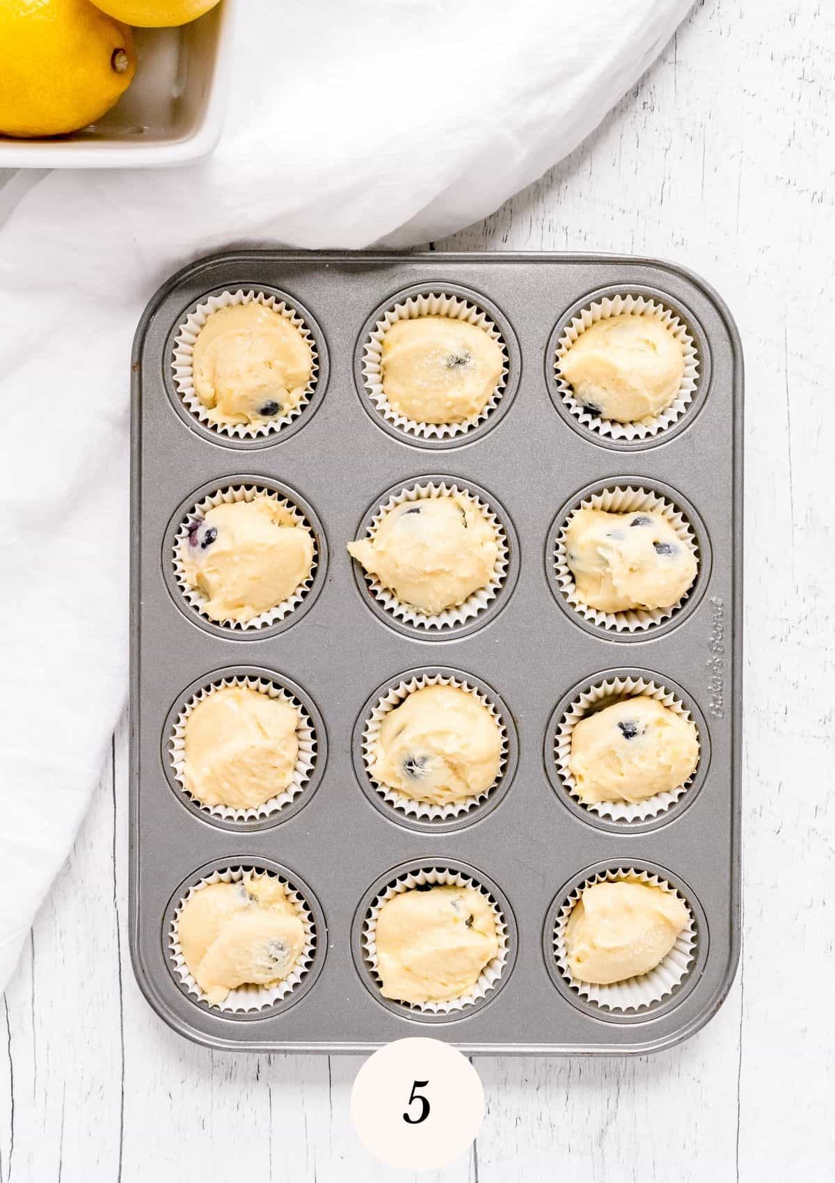 mini muffin pan with batter