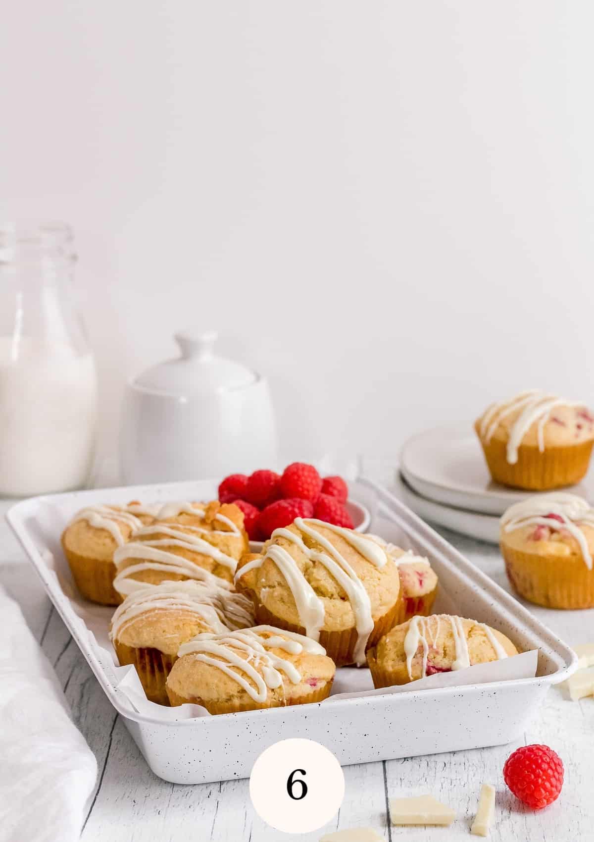muffins with white chocolate drizzle