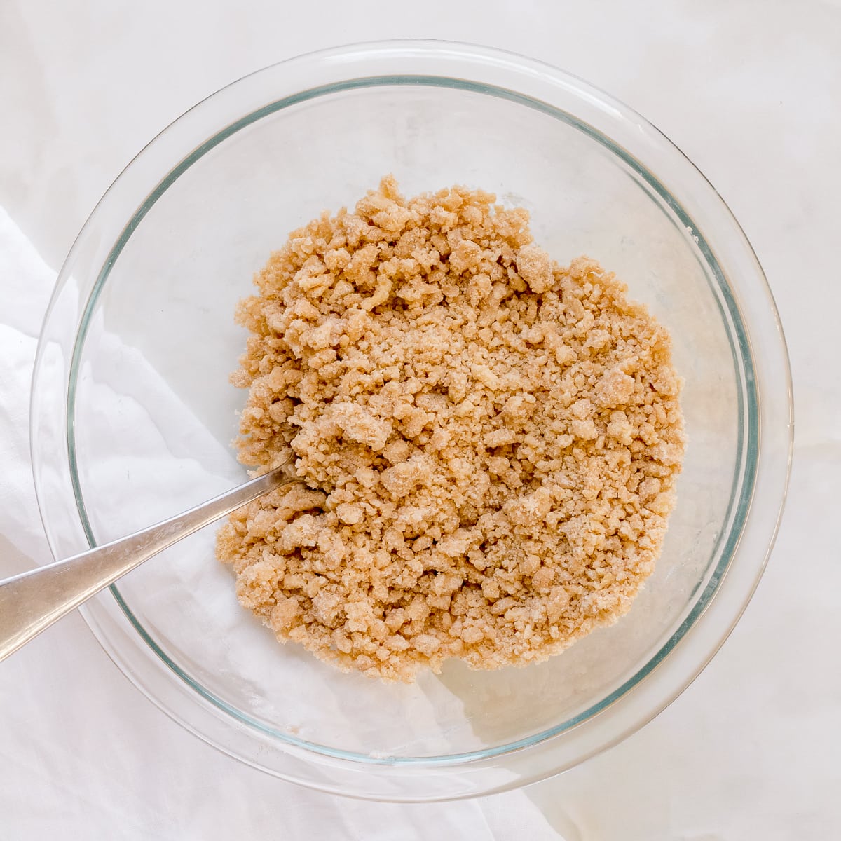 cinnamon streusel in mixing bowl.