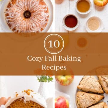 a collage of four fall baking recipes with text overlay.