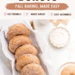 baked apple cider donuts with text overlay.