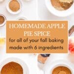 collage of apple pie spice images with text overlay for Pinterest.